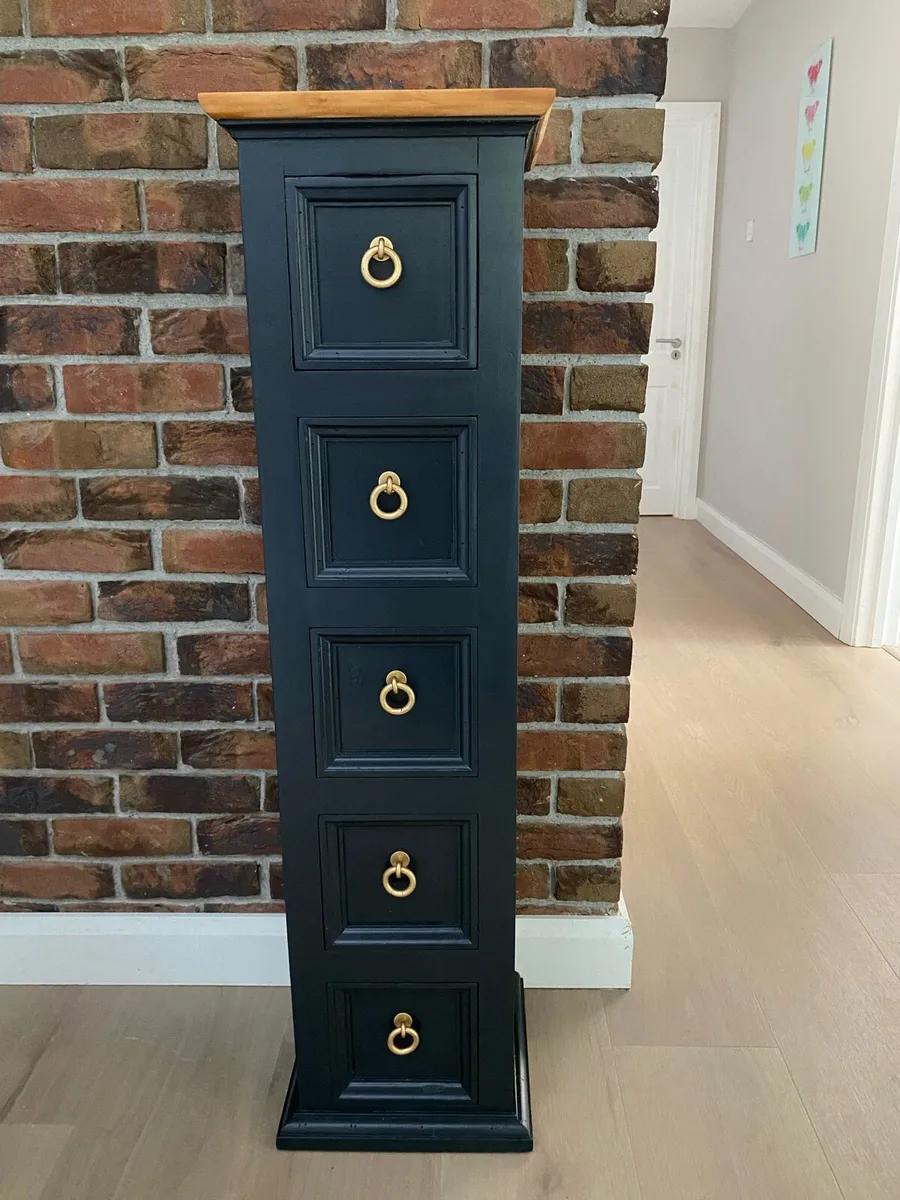 Mexican Pine Slim Tallboy Chest x 5 drawers - Image 4