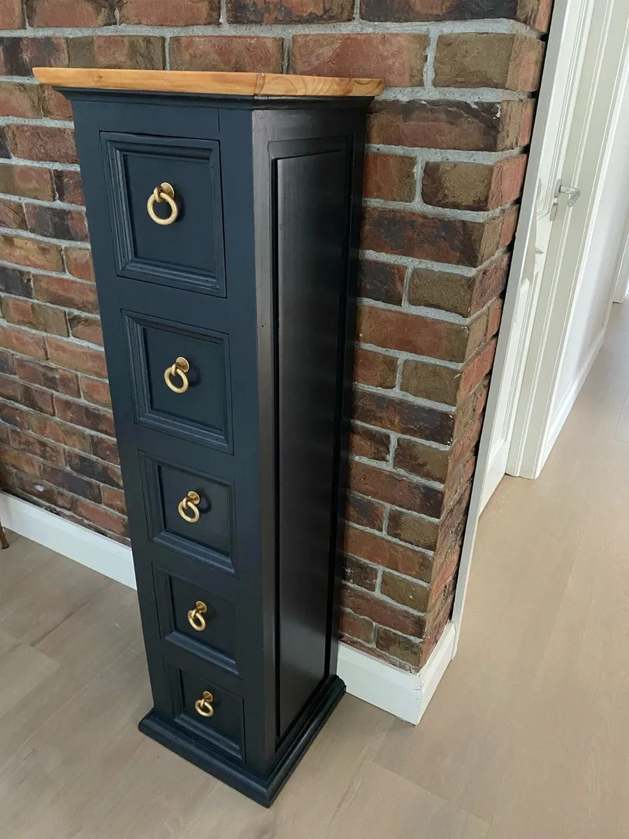 Mexican Pine Slim Tallboy Chest x 5 drawers - Image 2