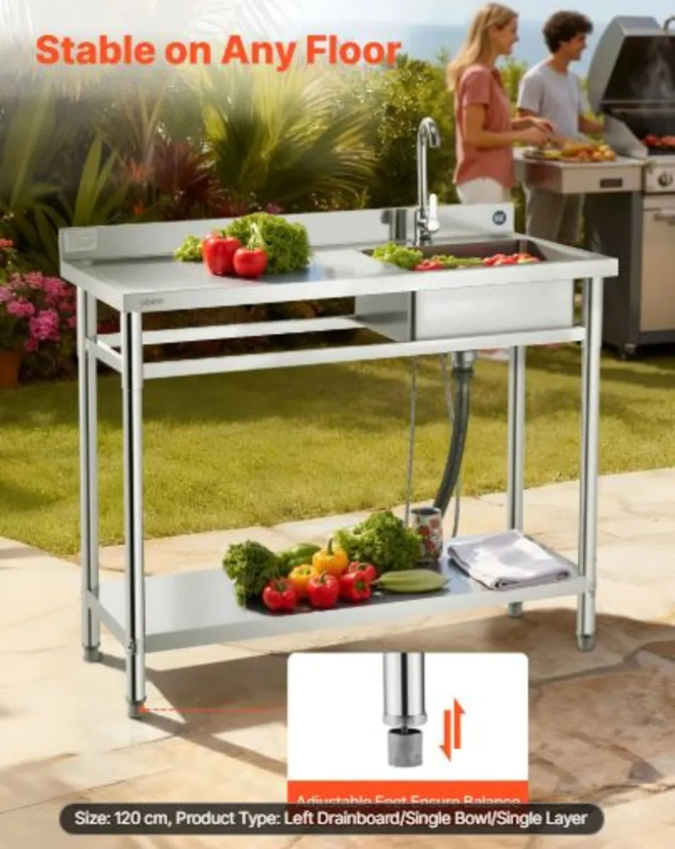 Stainless Steel Utility Sink, Free Standing Single - Image 4