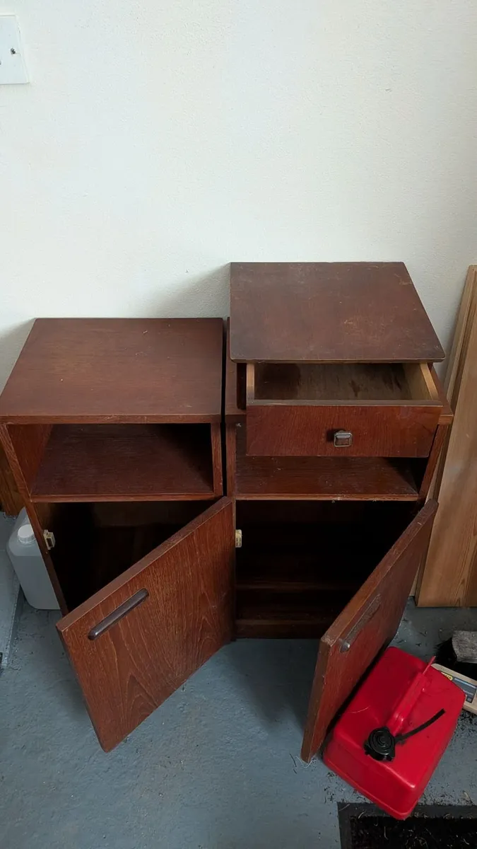 Pair of Solid Wood Cabinets – Drawer & Shelf - Image 1