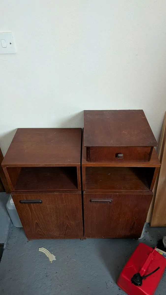 Pair of Solid Wood Cabinets – Drawer & Shelf - Image 2