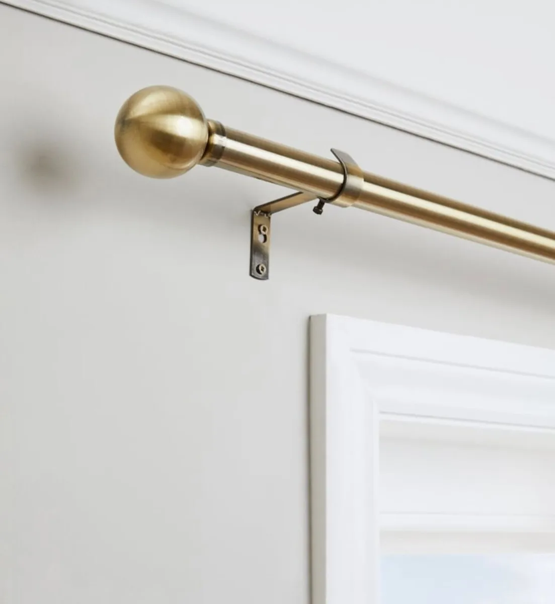 Curtain pole kit 70-120cm, antique brass - Image 3
