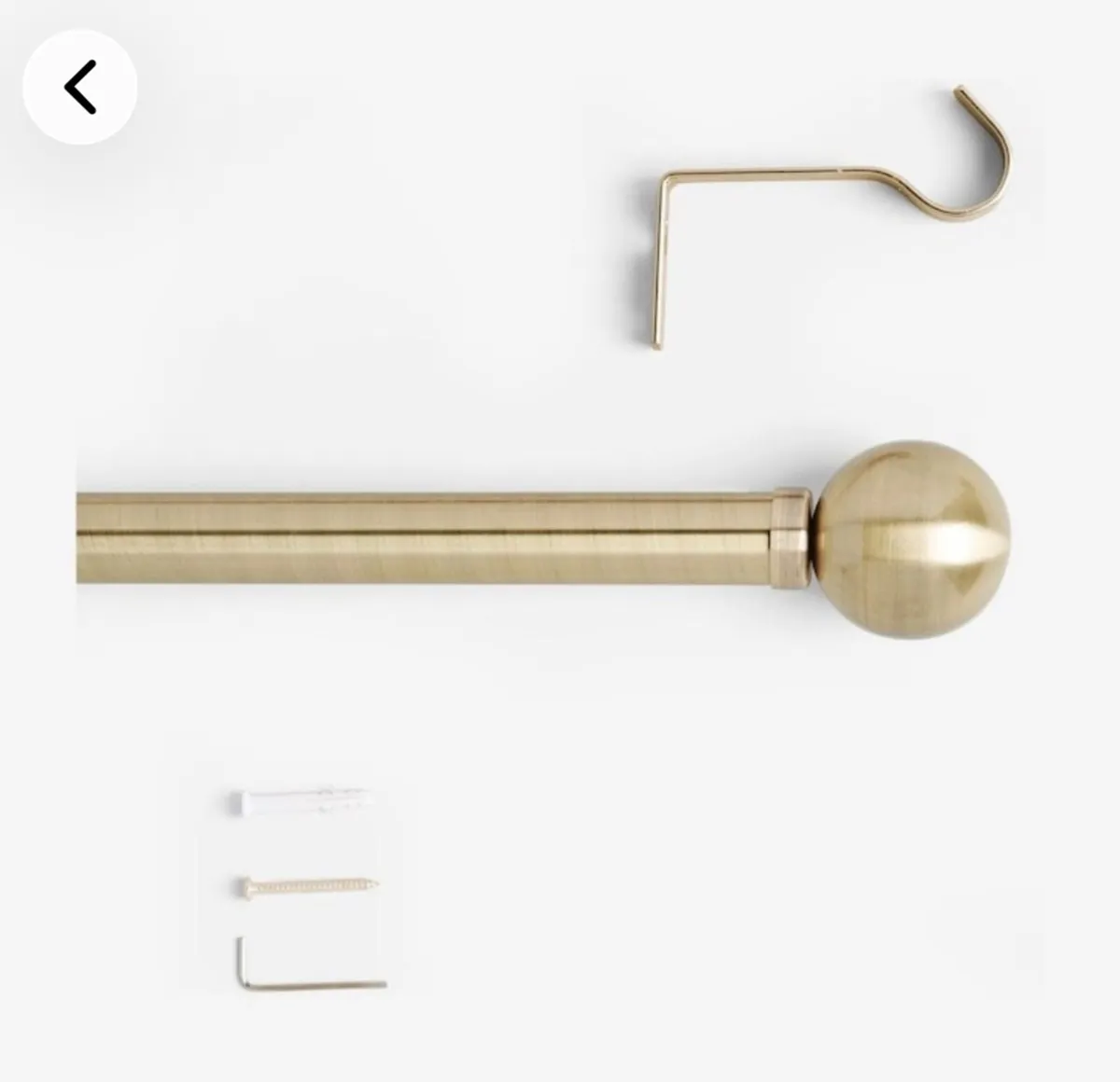 Curtain pole kit 70-120cm, antique brass - Image 4