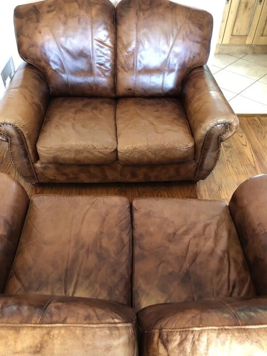 Leather Two Seater Sofas and 3,2, 1 Sofas for Sale - Image 2