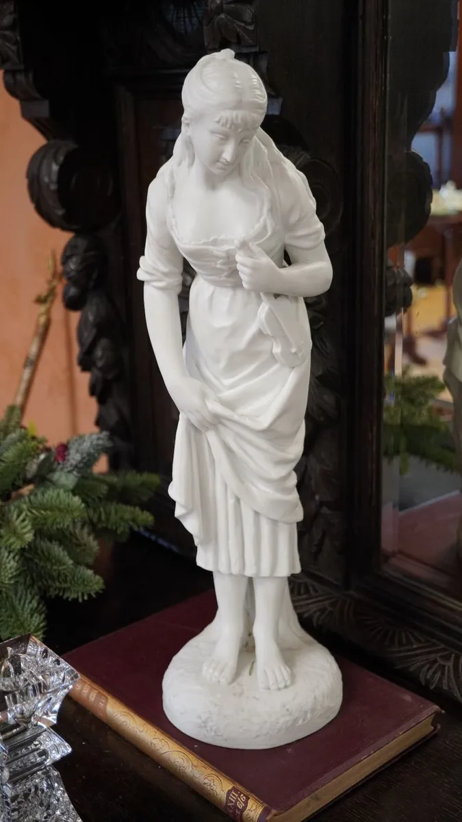 Large Pair of French Bisque Porcelain Ladies - Image 2
