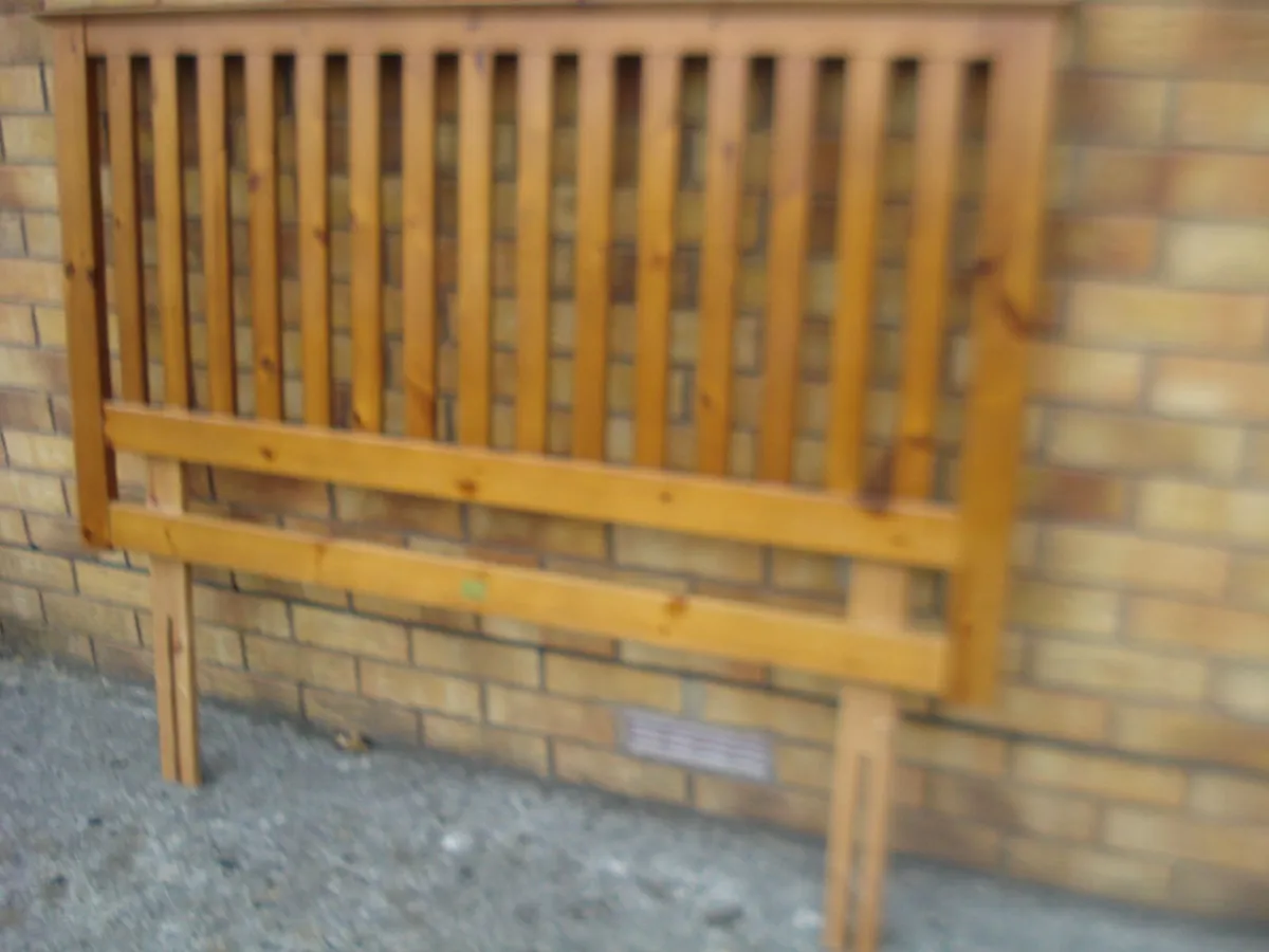 DARK FINE PINE DOUBLE BED 54 INCH HEADBOARD. - Image 1
