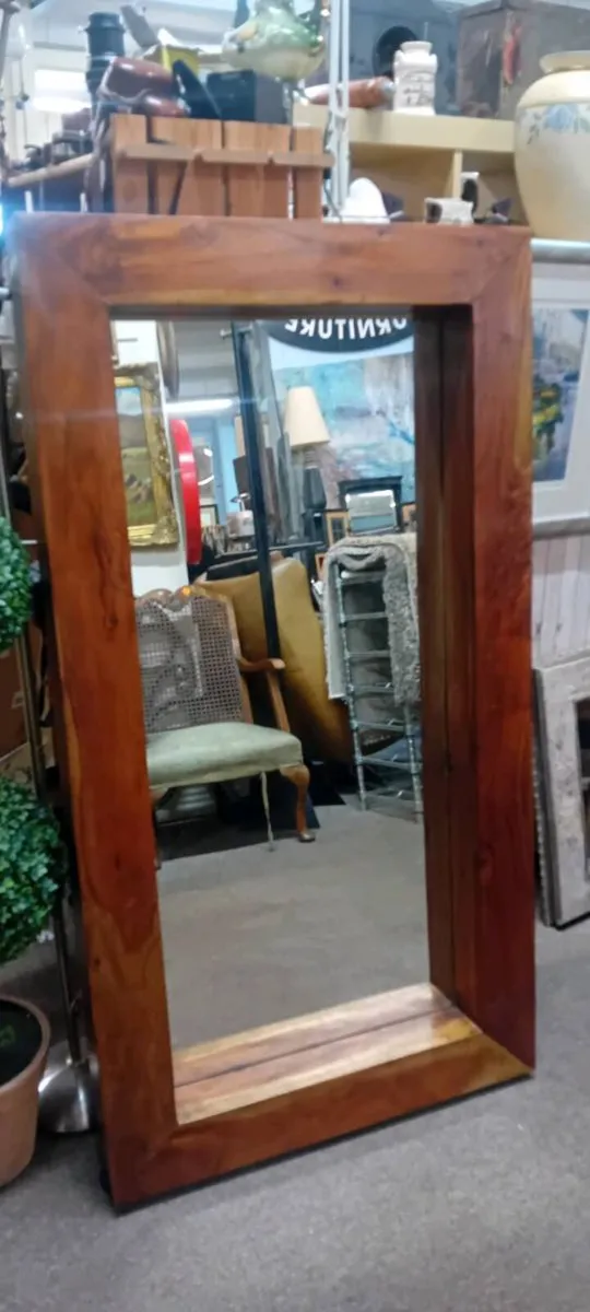 Large Hardwood Framed Wall Mirror