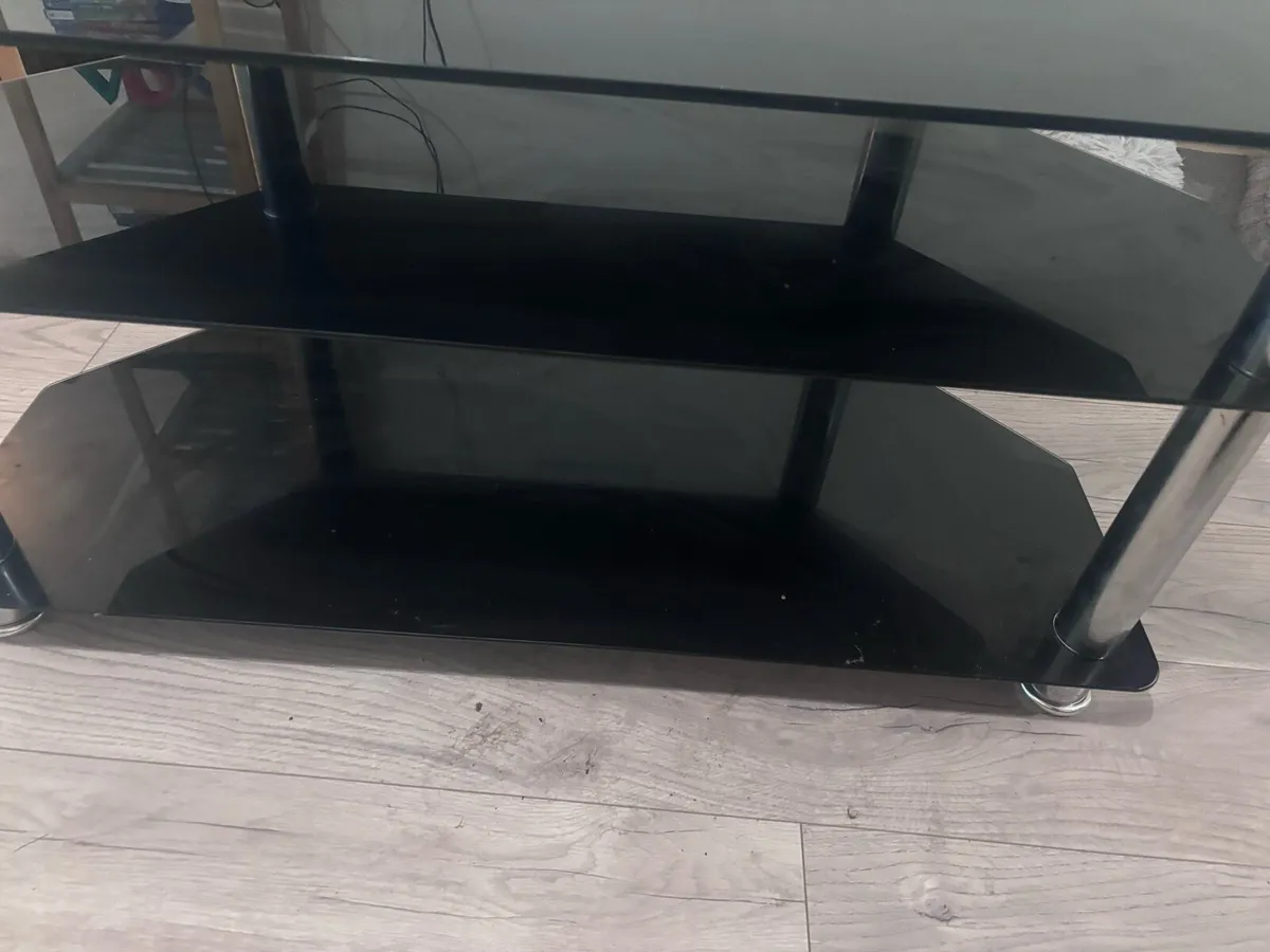 Black Glass Tv Stand - Image 2