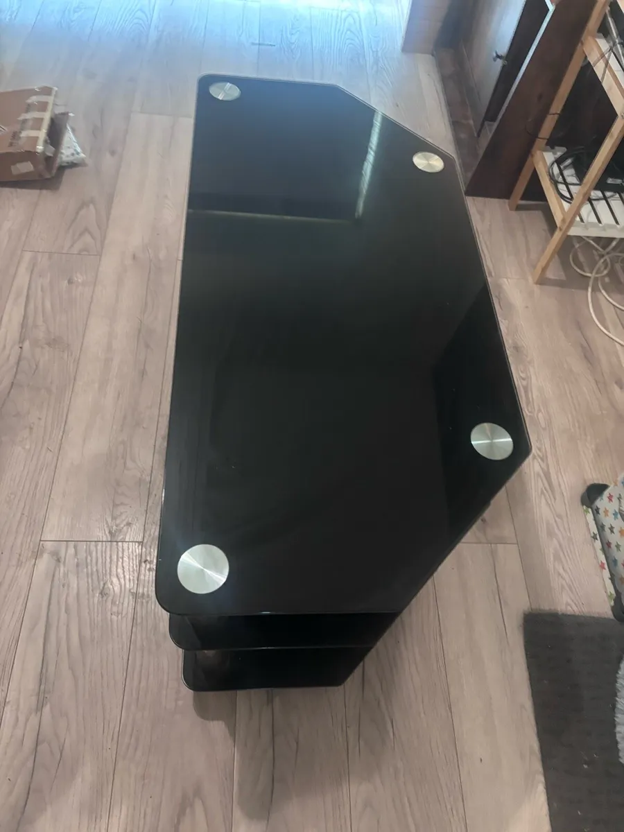 Black Glass Tv Stand - Image 4