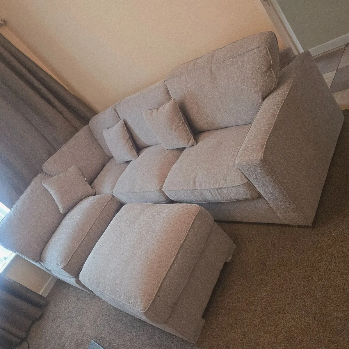 Cornor couch & Poof - Image 1