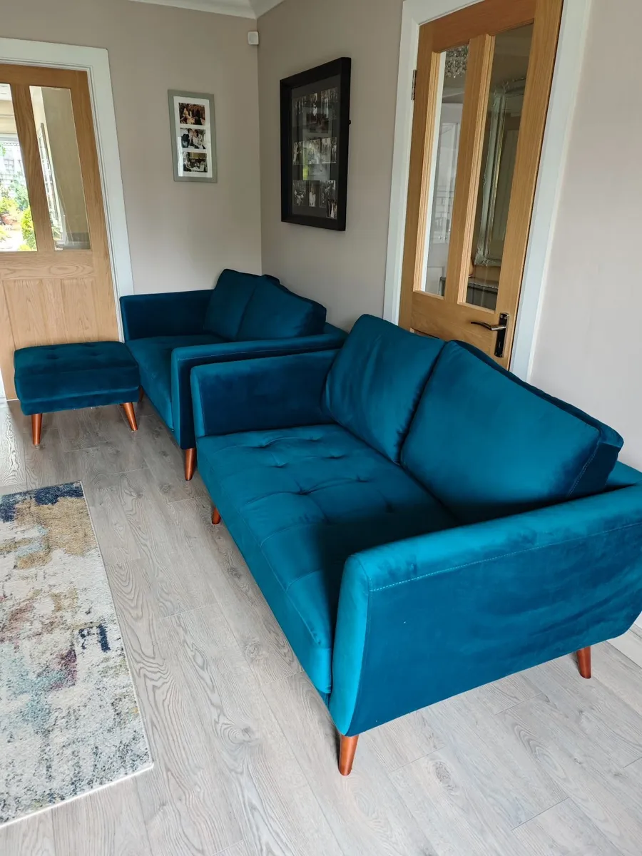 2 X 2 Seater Sofas and Footstool - Image 4