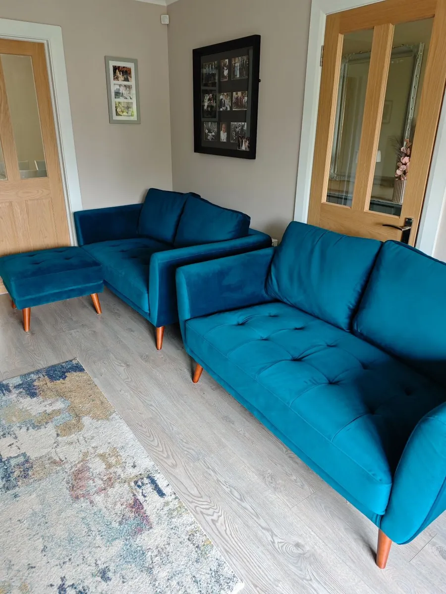 2 X 2 Seater Sofas and Footstool - Image 2