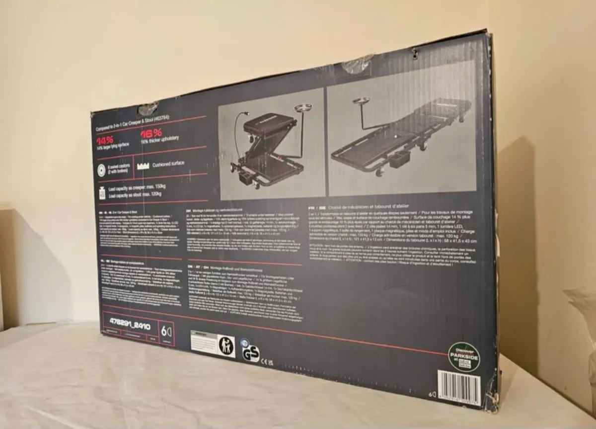 2-in-1 Car Creeper & Workshop Stool - Brand New in - Image 4