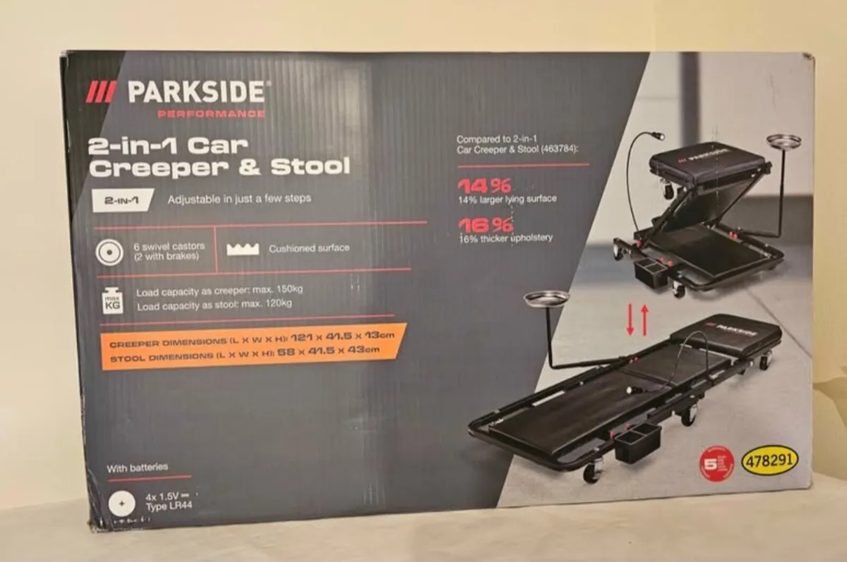 2-in-1 Car Creeper & Workshop Stool - Brand New in - Image 1