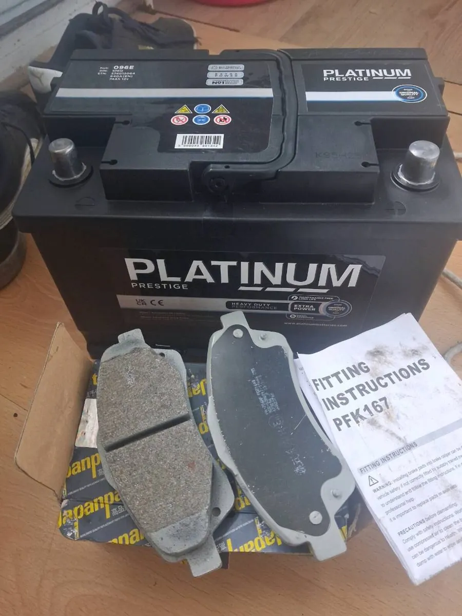 Brand New Car Battery + Break Pads - Image 1