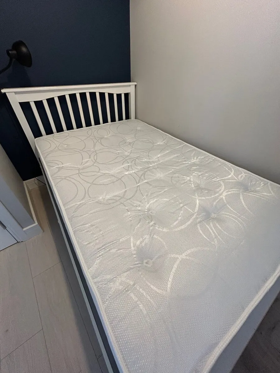 Small Double Bed  and Mattress - Image 2