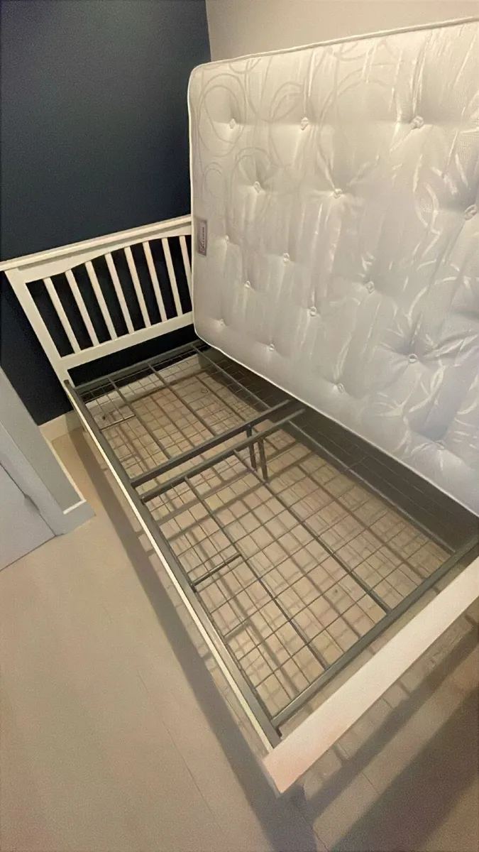 Small Double Bed  and Mattress - Image 4
