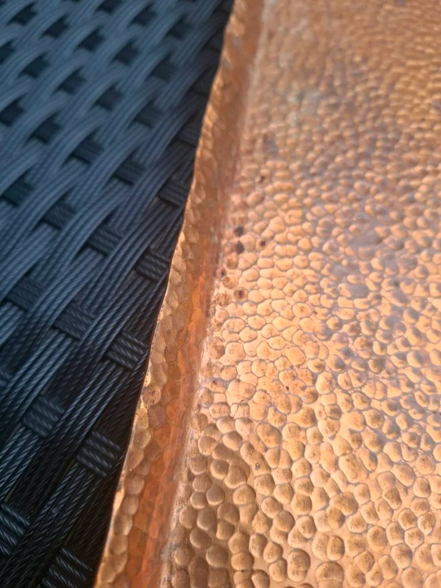 Hand-hammered & Hand-painted Copper Serving Tray - Image 3