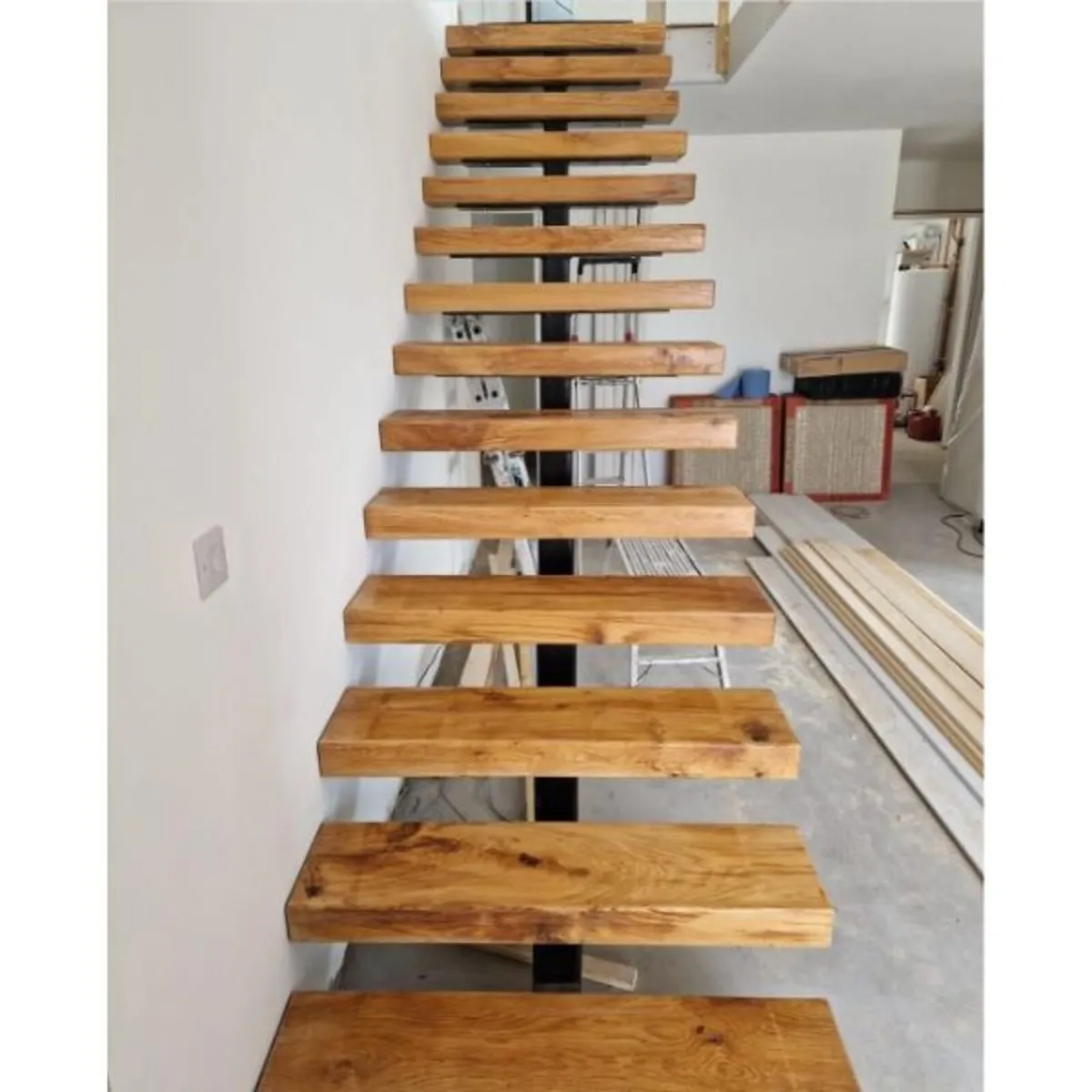 Custom Projects – Timber Stairs  Stair treads cut - Image 3