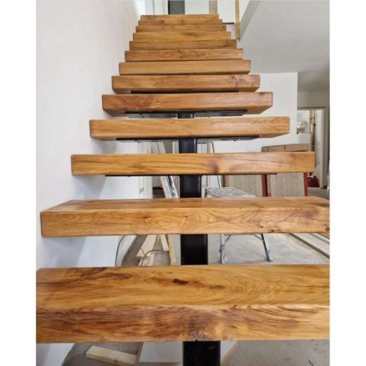 Custom Projects – Timber Stairs  Stair treads cut - Image 4