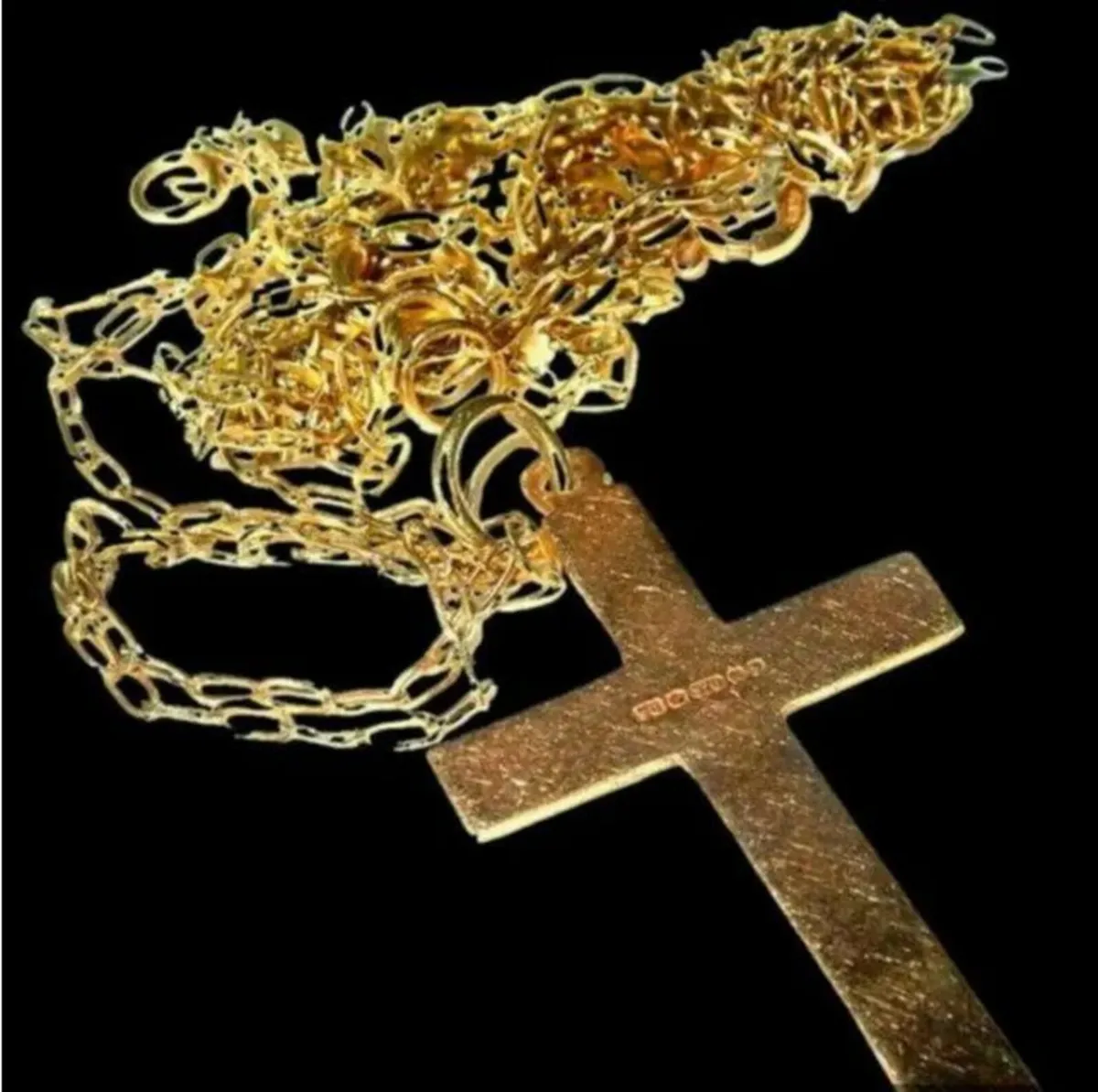 Vintage Hallmarked 9ct Cross & Chain - Image 3