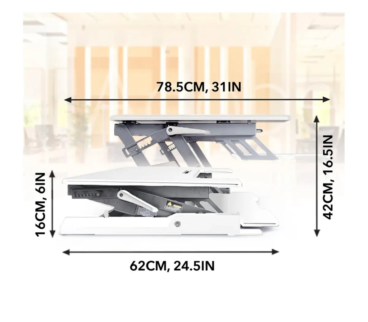 Duroni white sit stand desk - Image 2