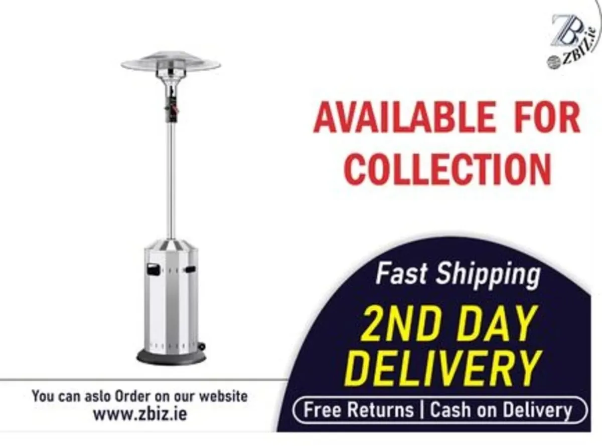 Gas Patio Heater Elegance Outdoor Silver - Image 1