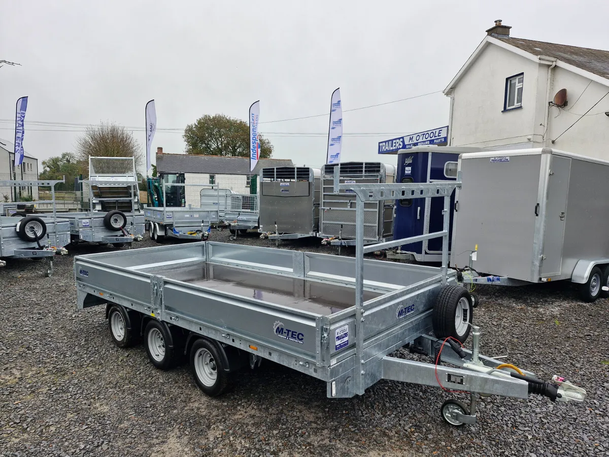 M-TEC  12' x  6'6" TRI AXLE   DROPSIDES TRAILER - Image 1