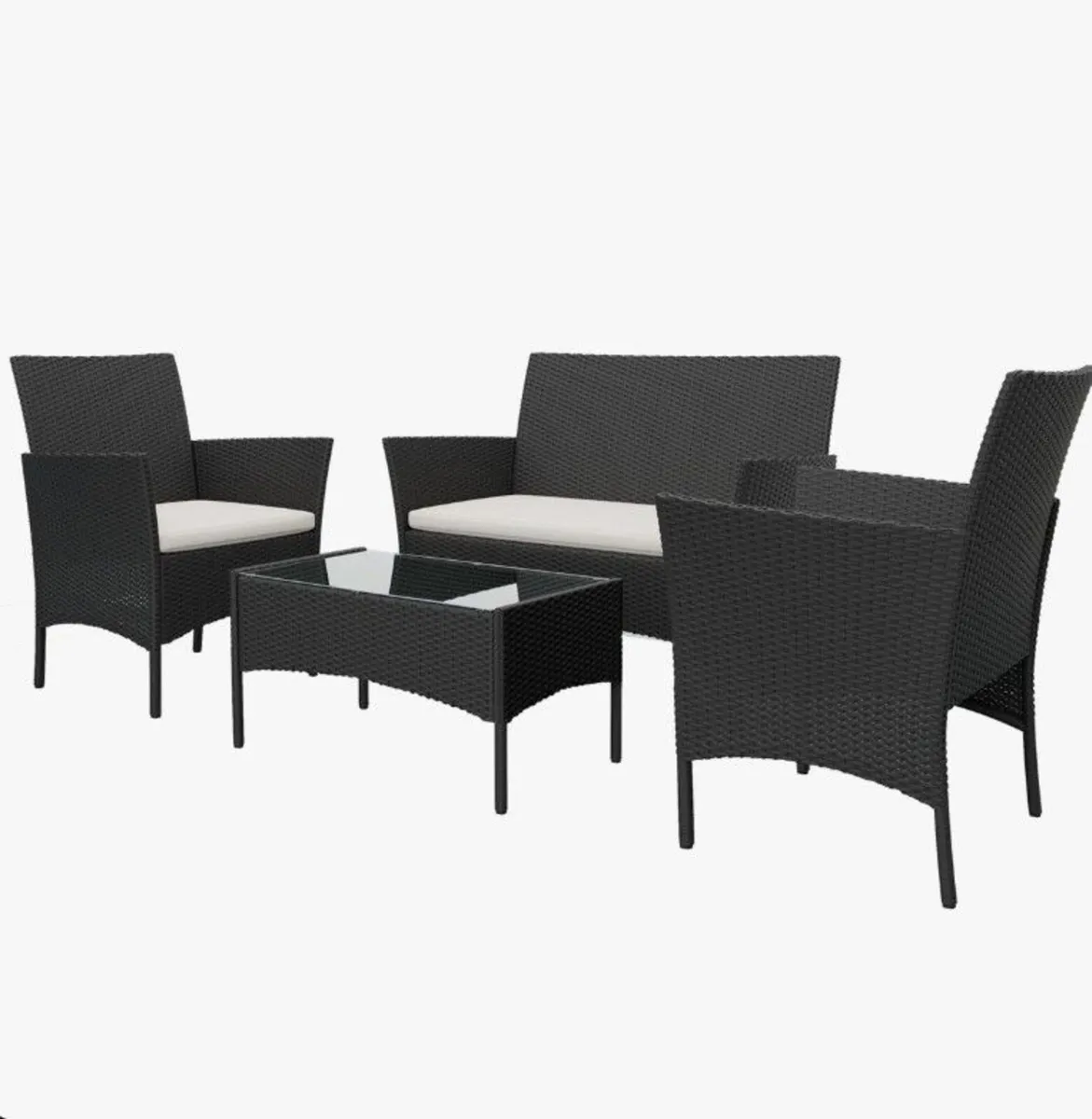 Rattan Garden Furniture Set Table and Chairs - Image 2