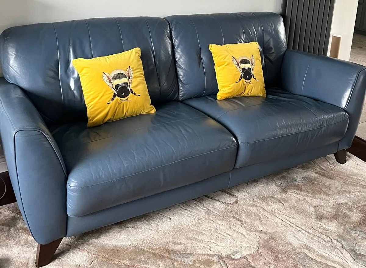 Three Seater Leather Couch - Image 1