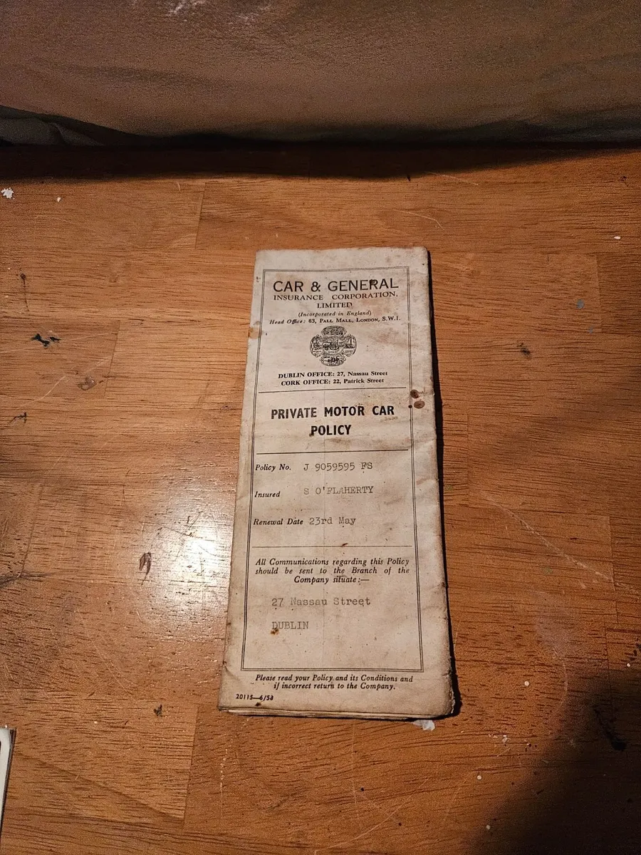 Vintage Car Insurance Certificate - Image 3