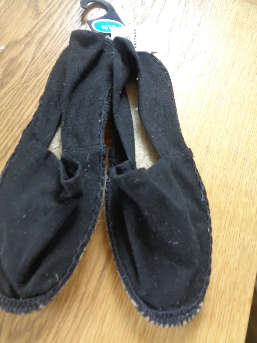 Ladies Black Canvas Shoes for Sale - Image 1
