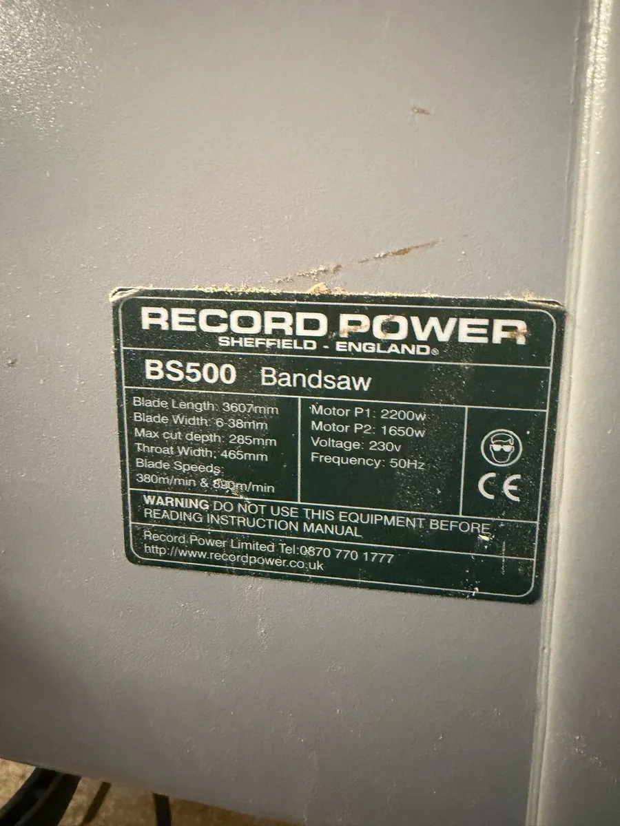Ex school 20” single ph bandsaw - Image 2