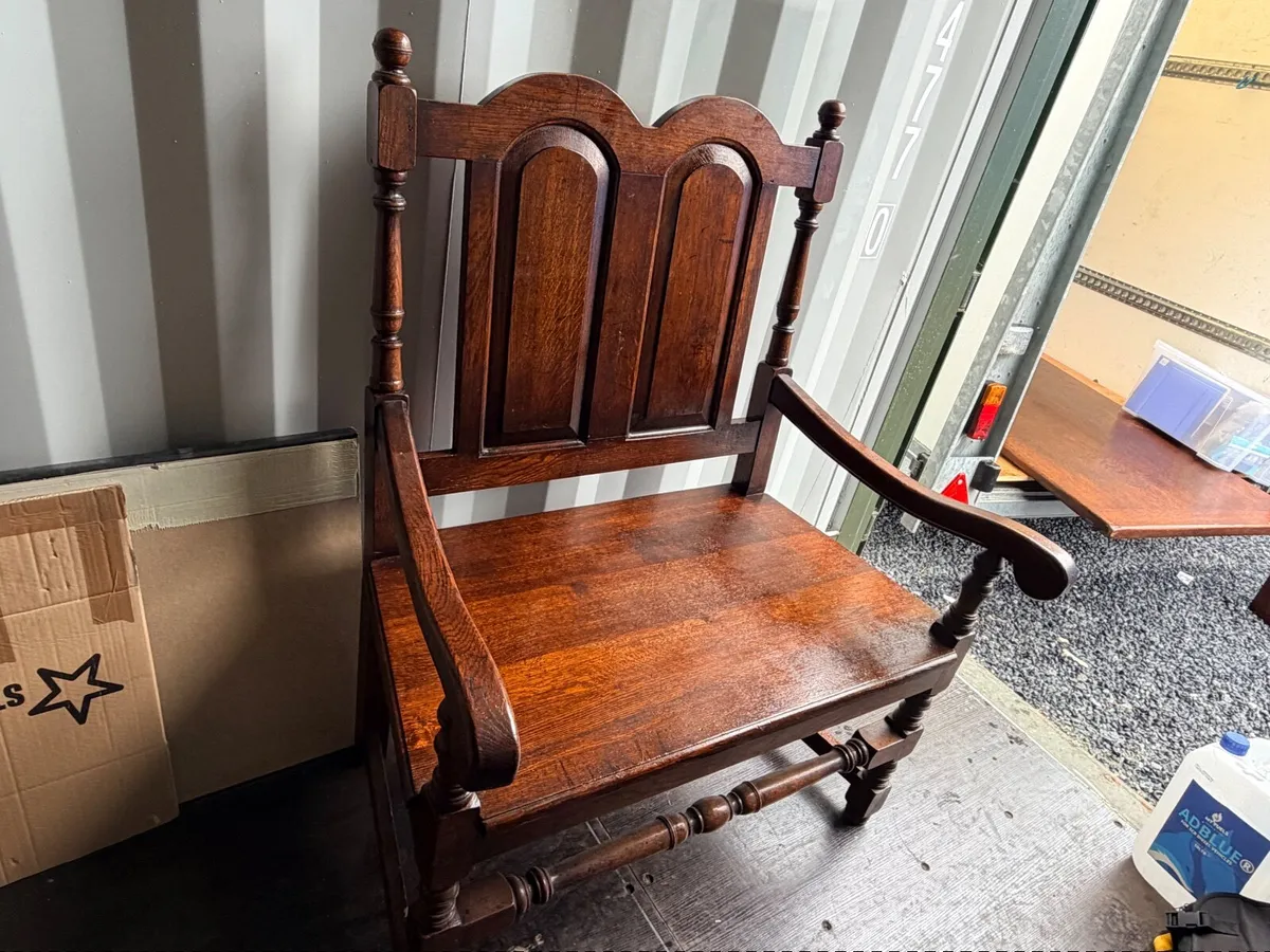 Antique table and 6 chairs - Image 2