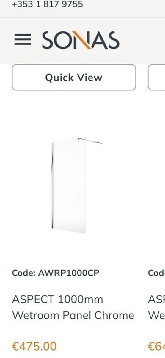 Shower Screen - wetroom panel - Image 1