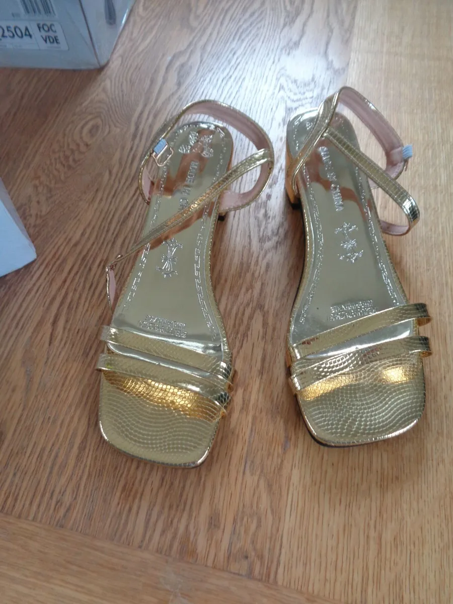 Ladies Gold Sandals for Sale - Image 1