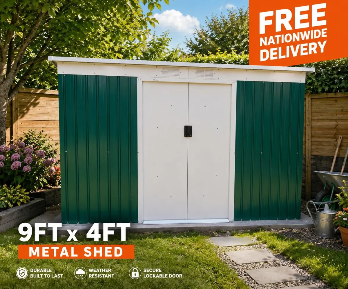 Metal shed 9ft x 4ft - Image 1