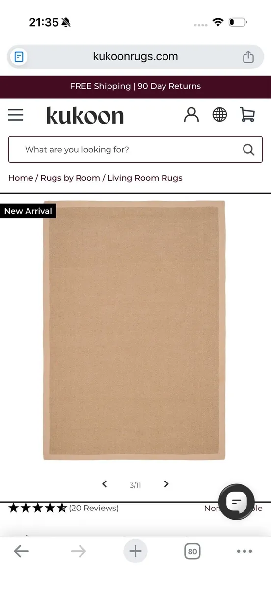 Kukoon Beige Cotton Border Natural Jute Area Rug - Image 2