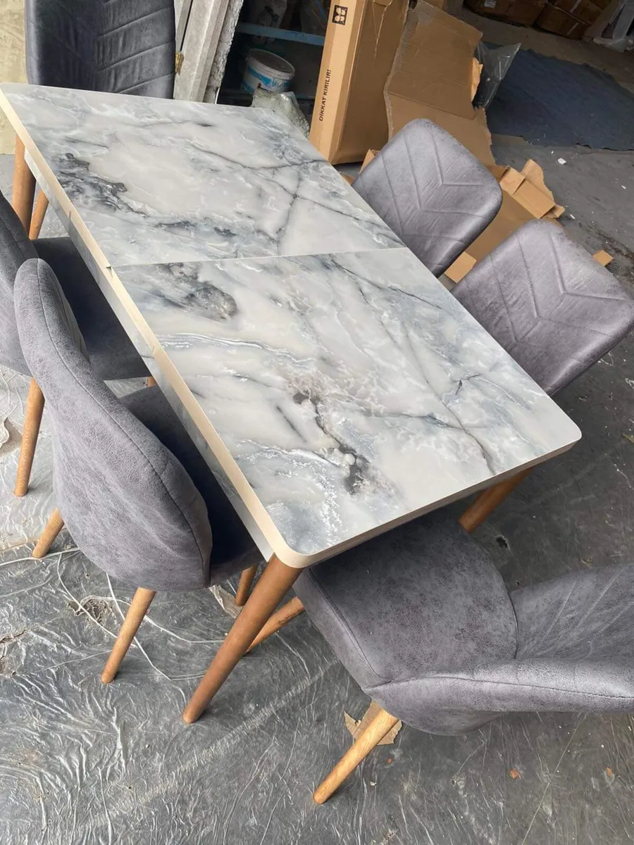Extendable Kitchen Dining Table With 6 Chairs - Image 3