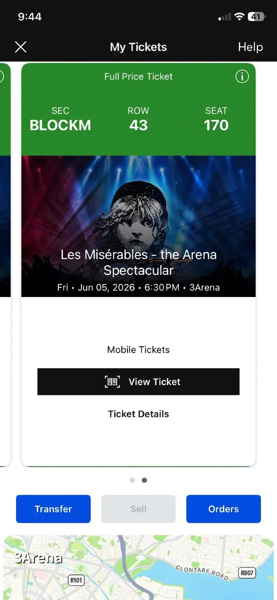 Les Miserables Tickets 3 Arena 5th June - Image 1