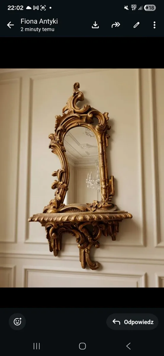 A pair of Antique Rococco mirrored wall sconces - Image 2