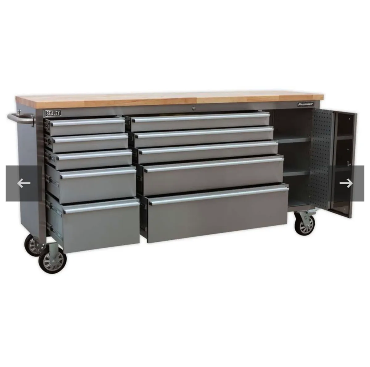 Sealey Mobile stainless steel cabinet - Image 2