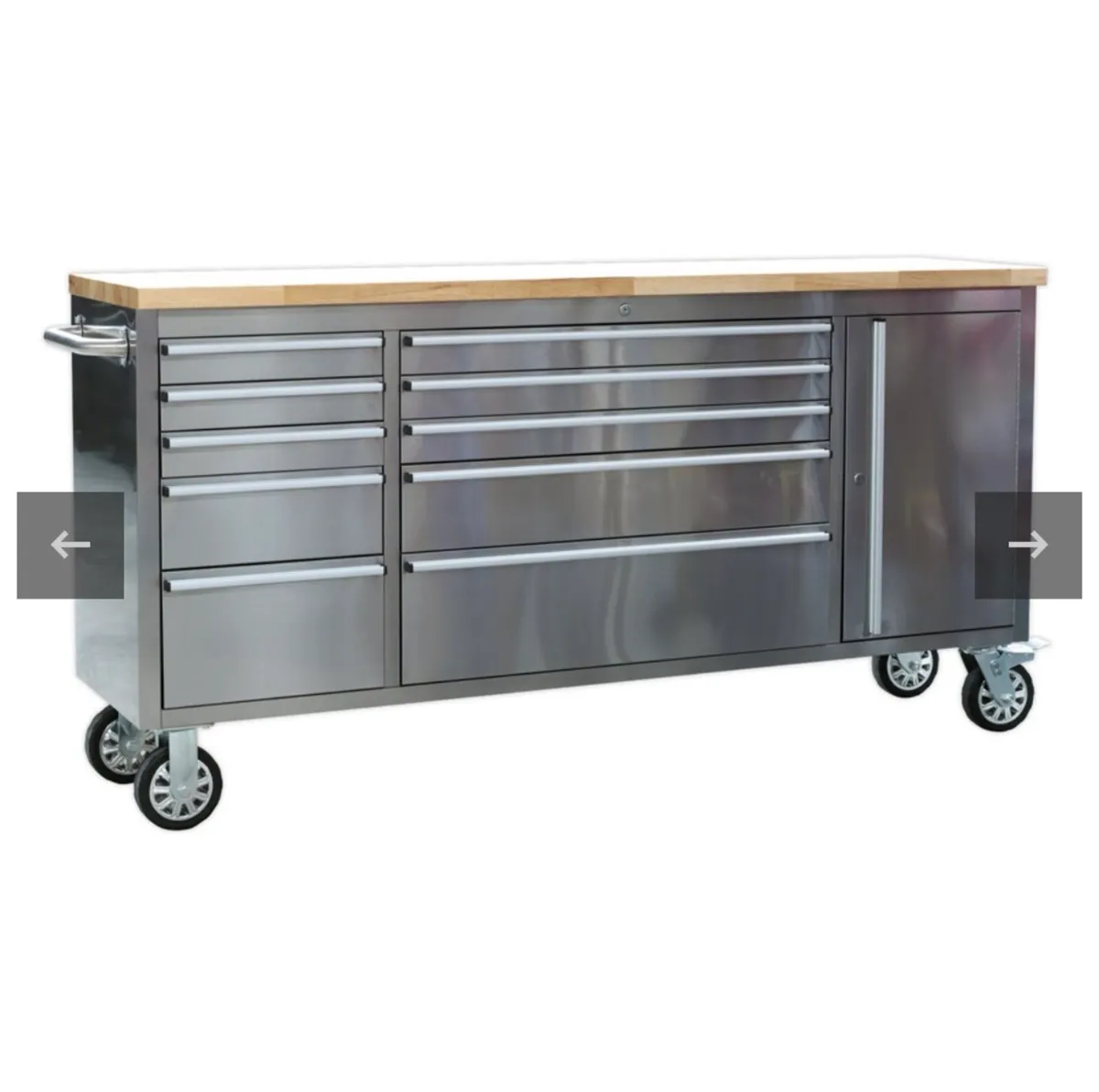 Sealey Mobile stainless steel cabinet - Image 4