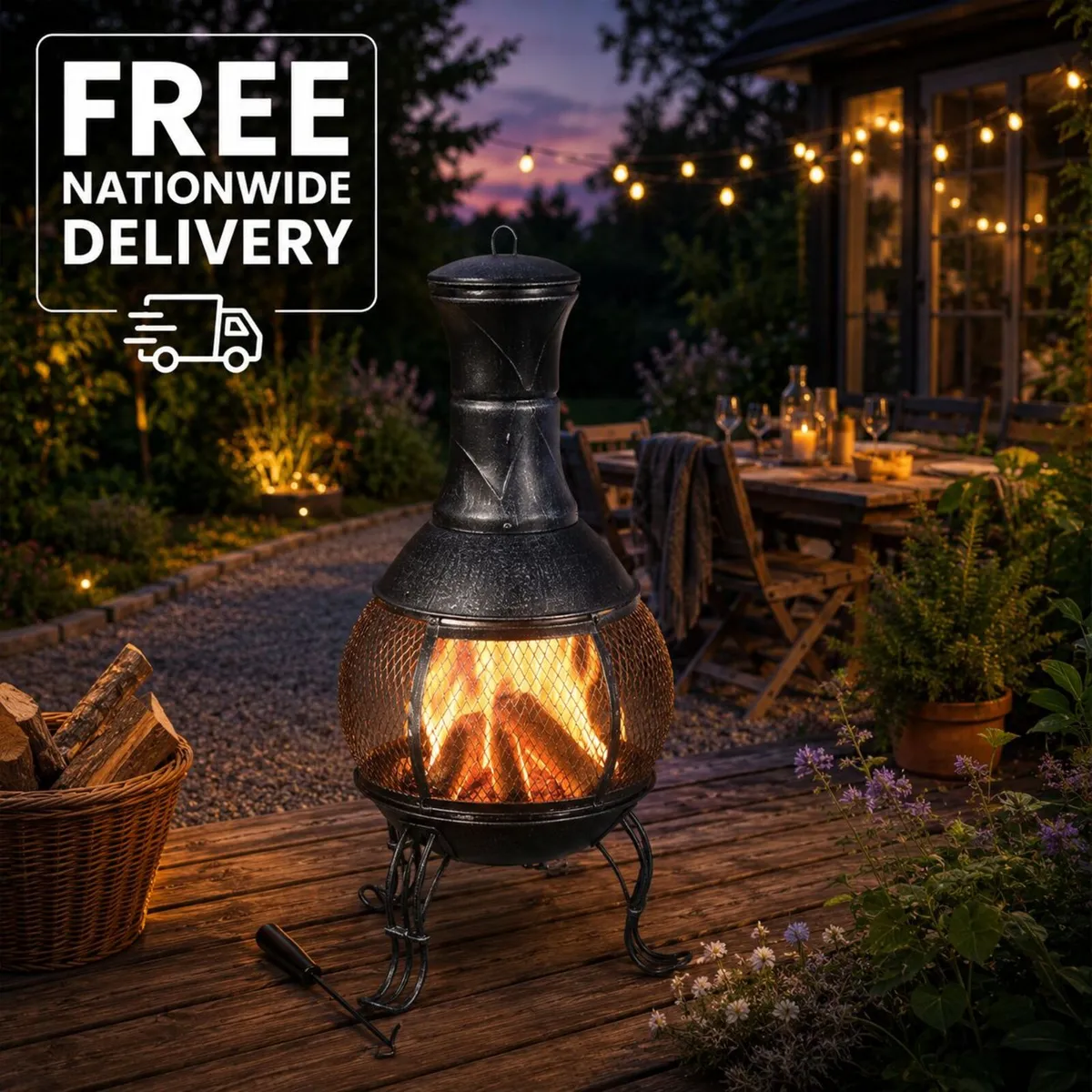 Cast Iron Chiminea Patio Heater - Image 1
