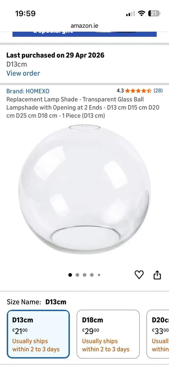 3 Glass Lamp shades - Image 2