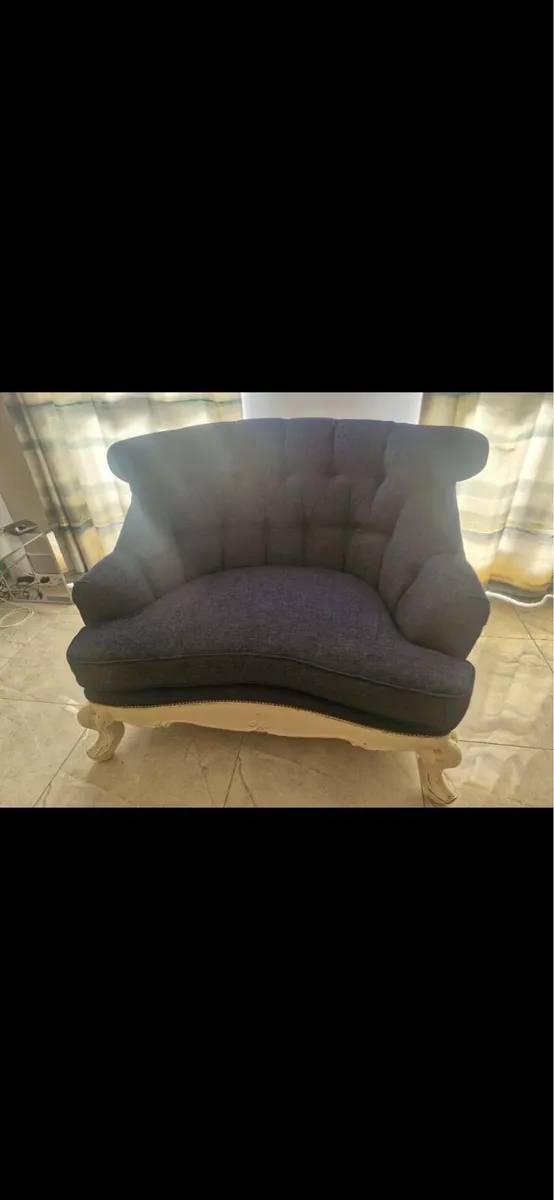 2 Seater Blue sofa - Image 4