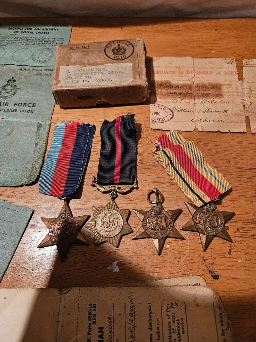 Vintage Royal Airforce Medals and Paper Work - Image 1