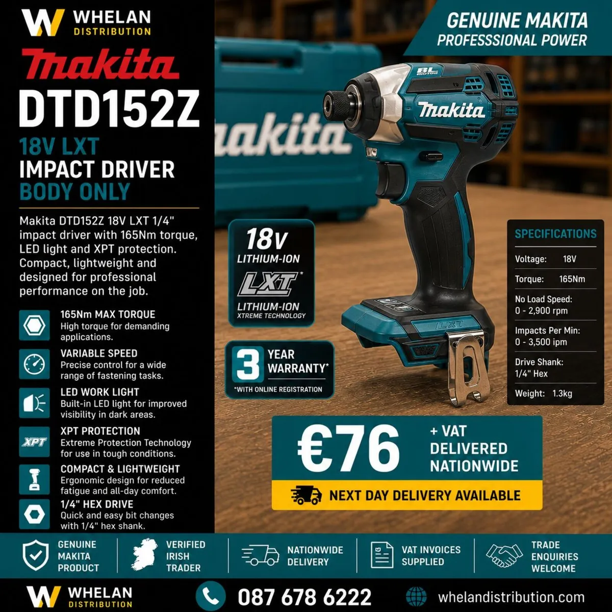 Makita DTD152Z 18V Impact Driver(Body Only) - Image 1