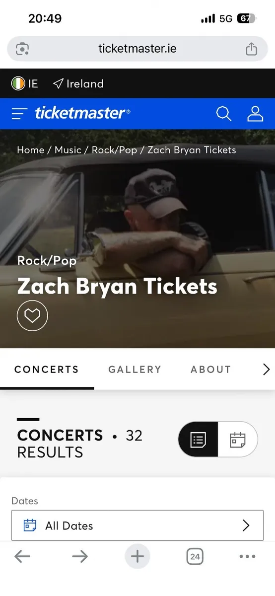 Zach Bryan tickets to swap 21st for 20th