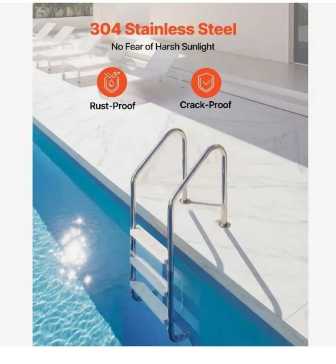 Swimming Pool Ladder, 3-Step Stairs - Image 2